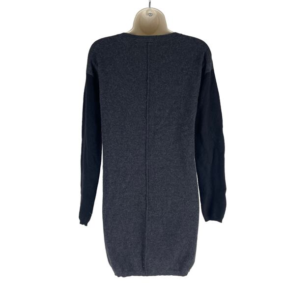 360 Cashmere Colorblock Crew Neck Tunic Sweater Gray Black Size XS - Picture 5 of 8